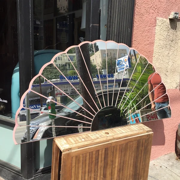 Splash of Pink | 1980s Oversized Sun Mirror — Casa Victoria